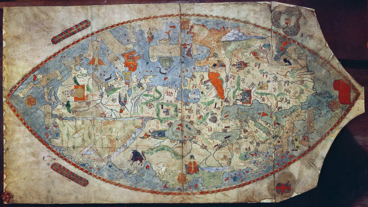 Janovská mapa světa, navržená Toscanellim (vellum) od Italian School