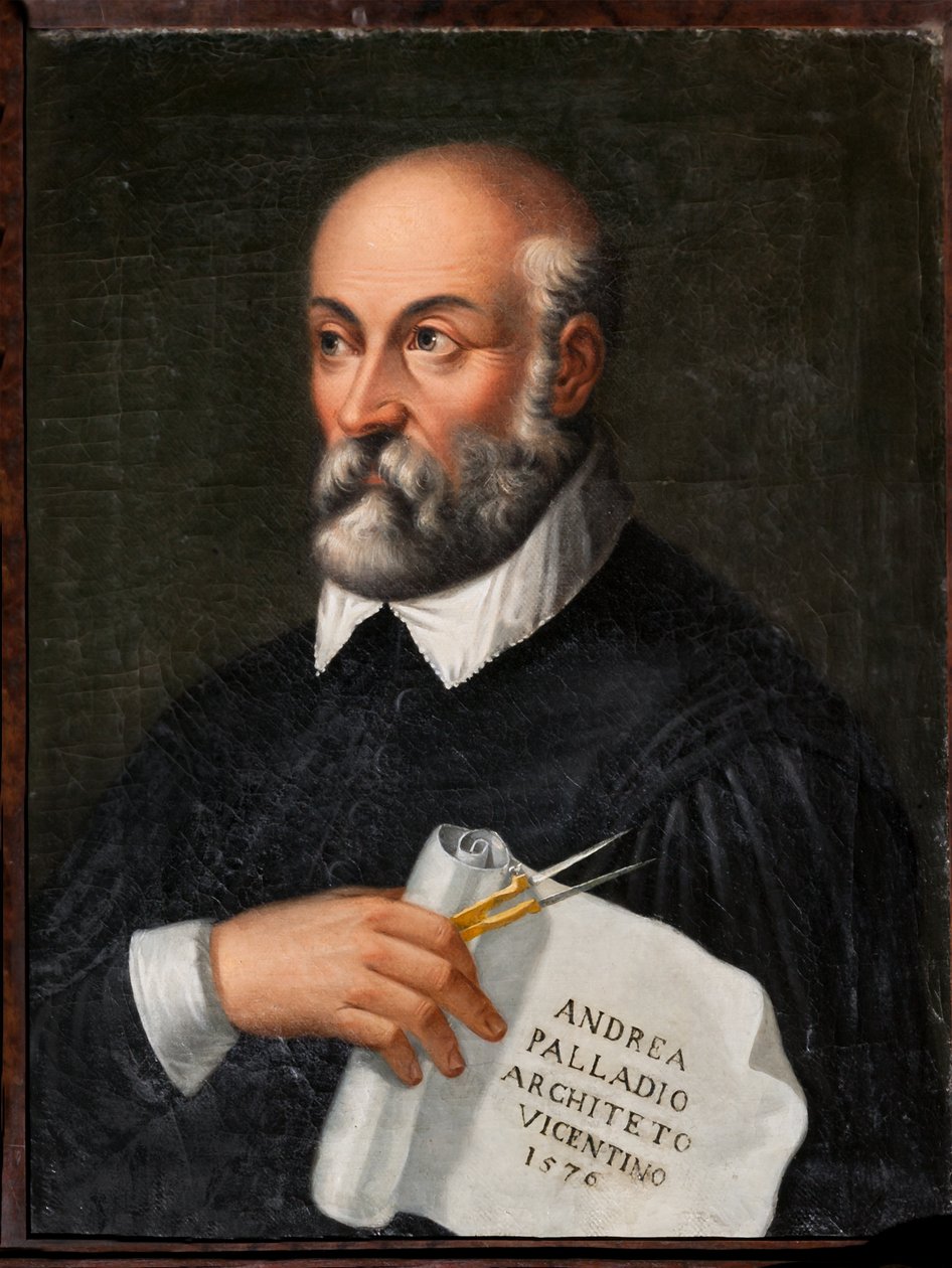 Hostující ubytování: portrét architekta a scénografa Andrey Palladia od Italian School