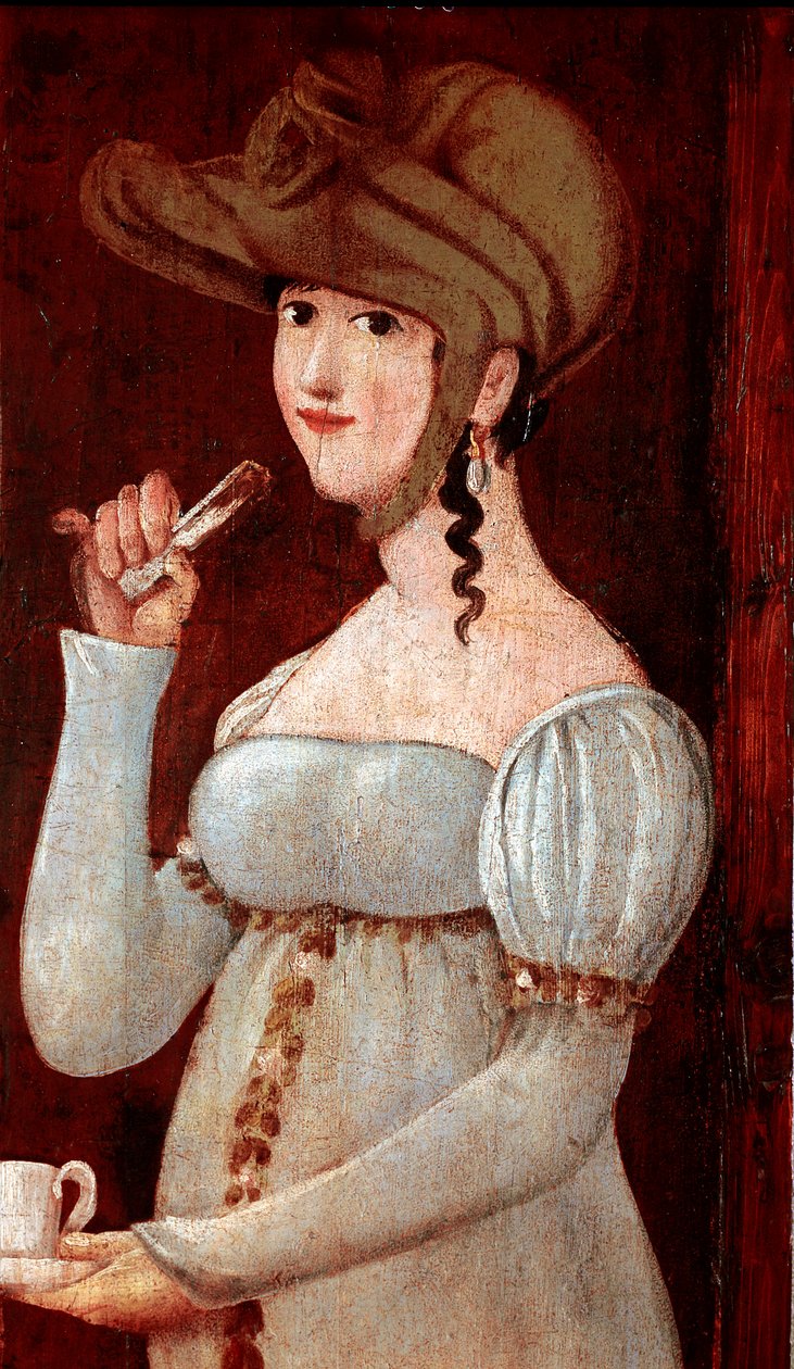 Ručně vyráběná čokoláda: ochutnávka. Anonymní malba znamení. 1875-1900 Milán, museo di Milano od Italian School