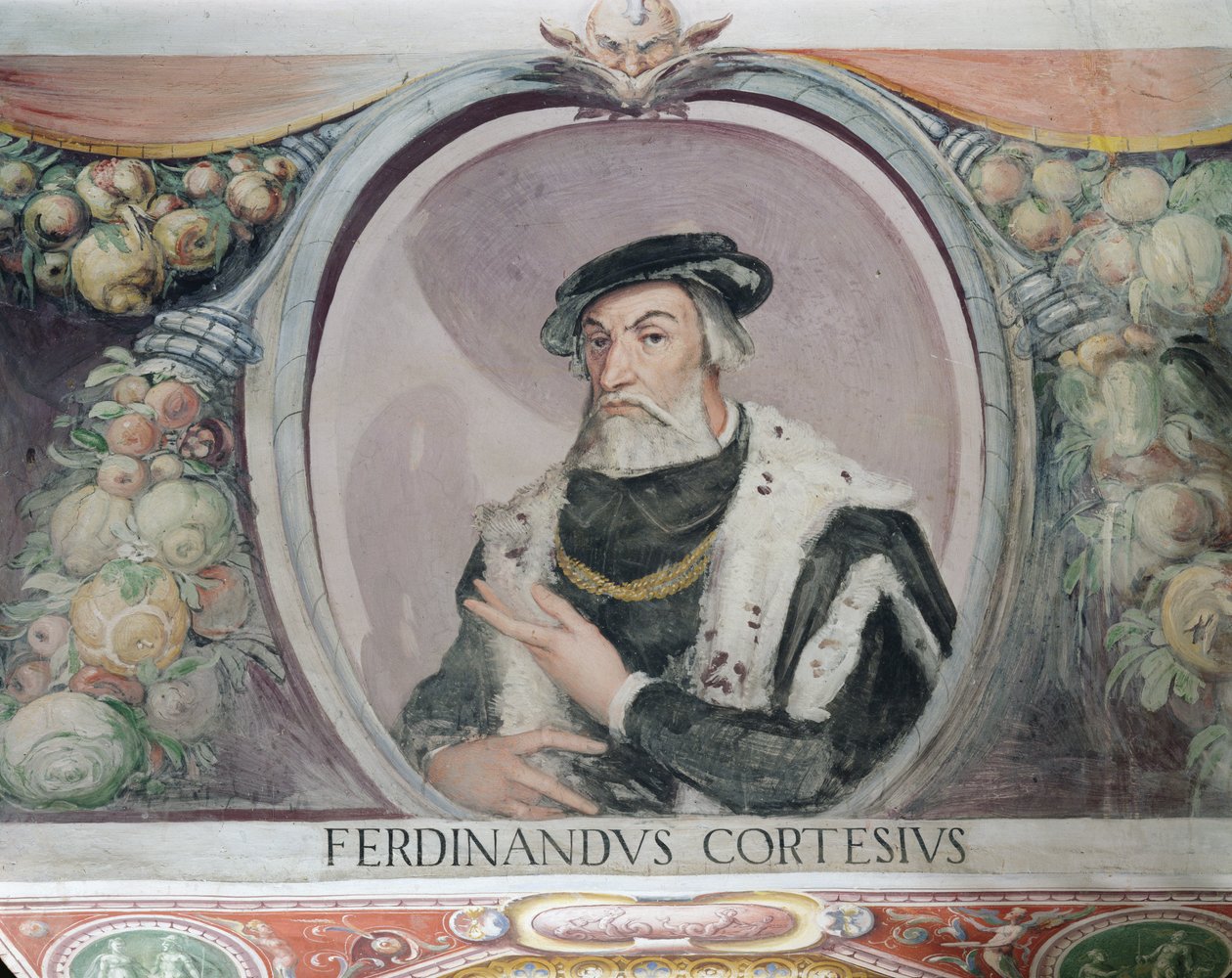 Hernan Cortés, v Sala del Mappamondo od Italian School
