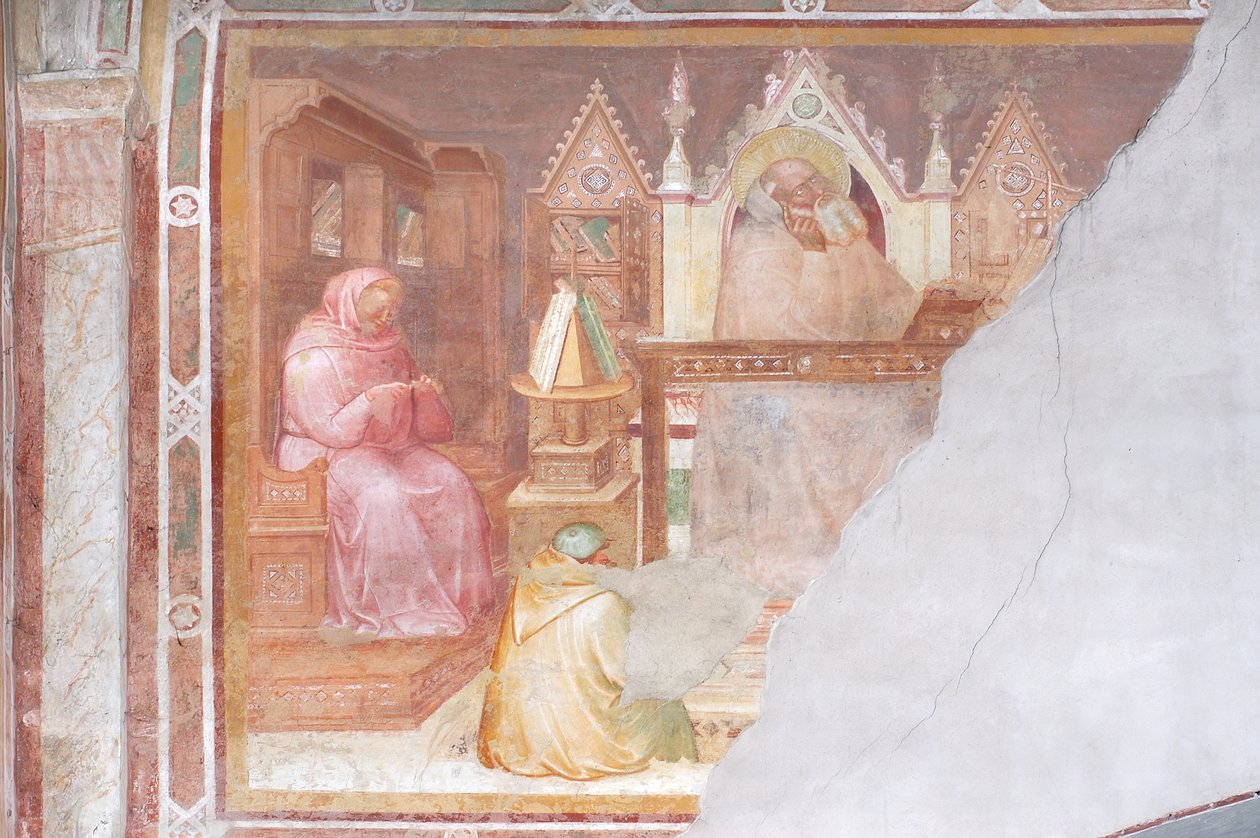 Svatý mnich (freska) od Italian School