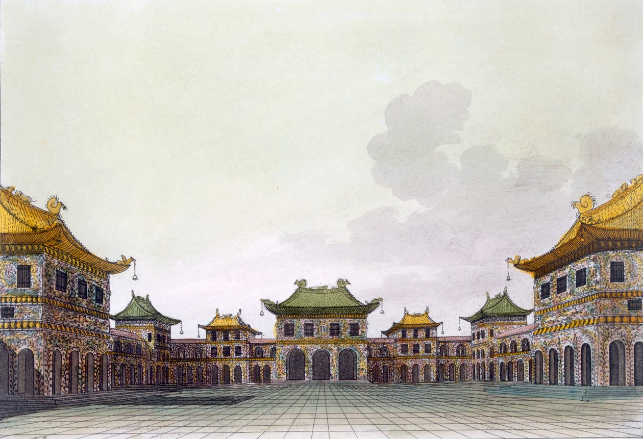 Domov bohatého jednotlivce v Pekingu, c.1820-30s od Italian School