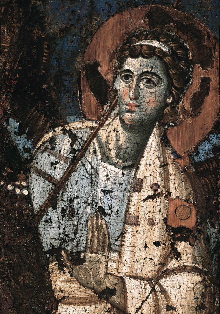 Ikona Panny Marie Clemence nebo Madony Theotokos Detail Malba l