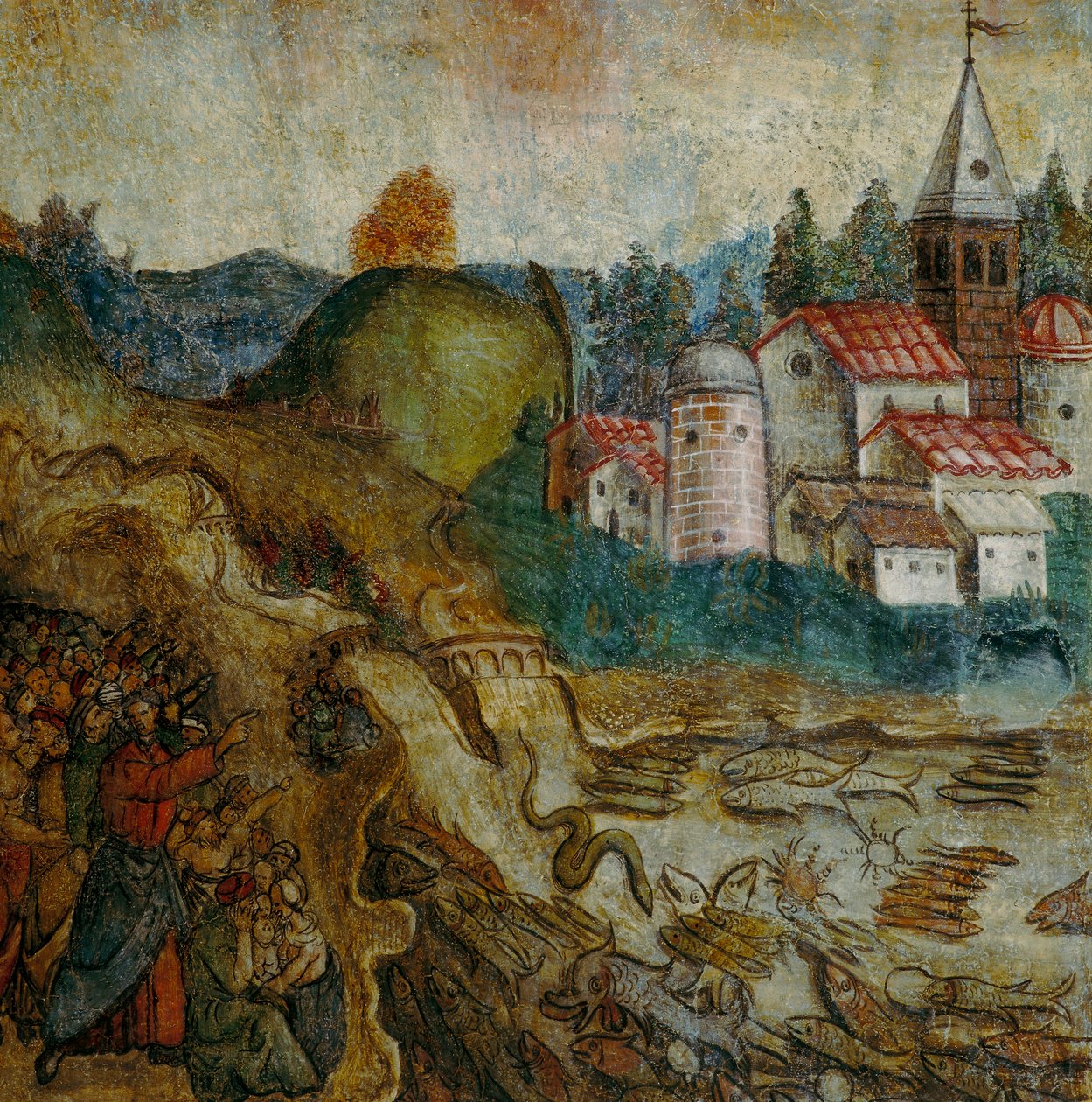 Moře vyschne, detail Zjevení Jana od Italian School