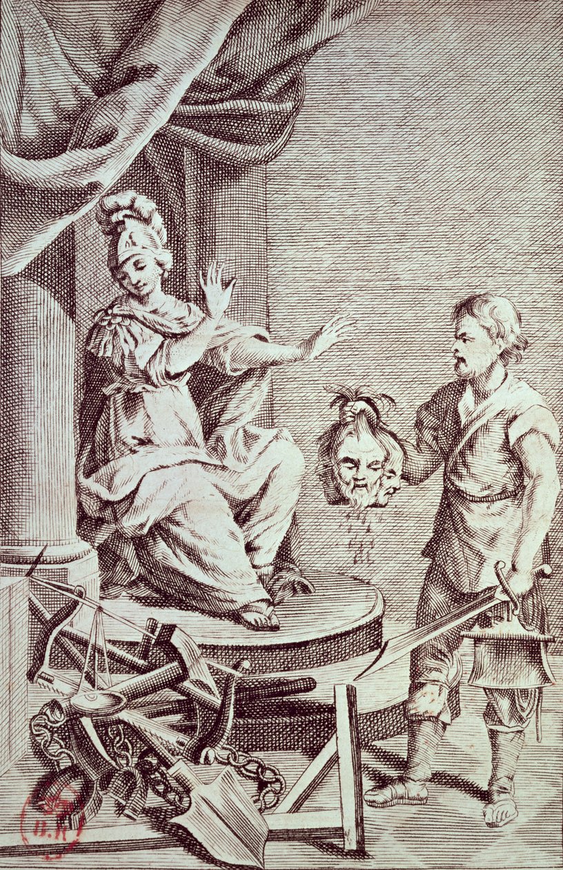 Ilustrace z „Zločinů a trestů“ od Cesare Bonesany (1738-94) Marquis de Beccaria od Italian School