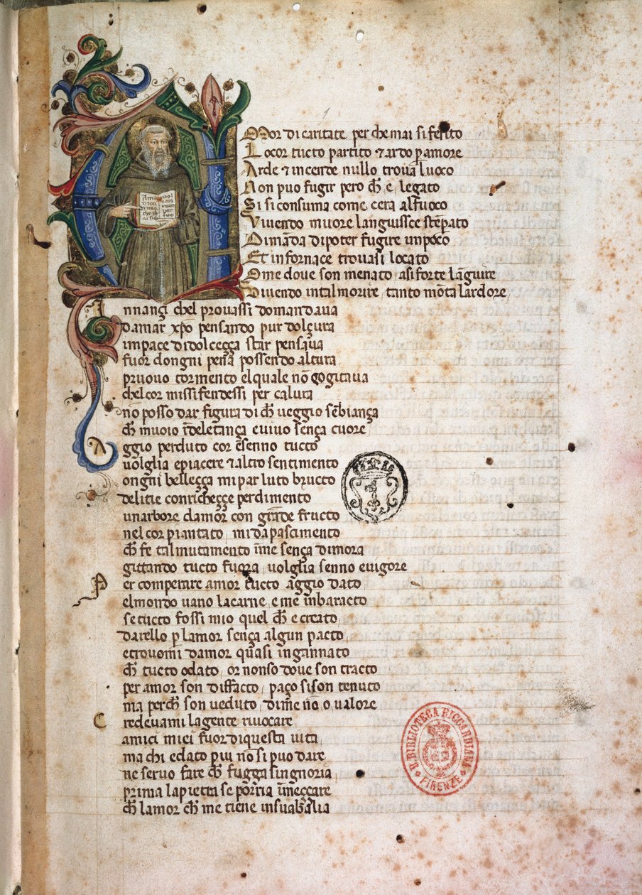 Začíná od Laudae. 15. století (iluminovaný rukopis) od Italian School