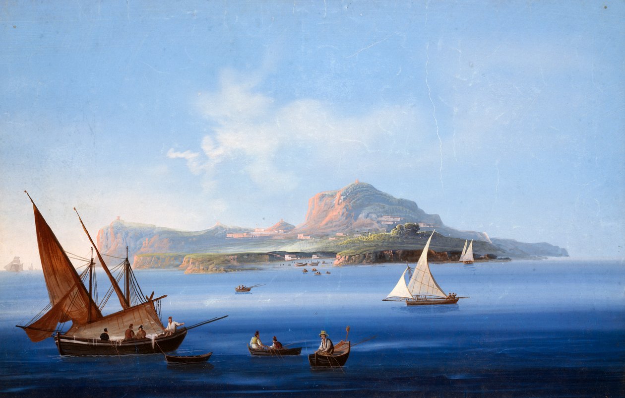 Ostrov Capri (kvaš) od Italian School