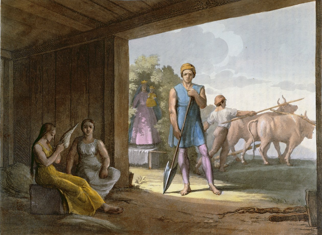 Jezuitští Indiáni (pravděpodobně jihoameričtí Indiáni přeměnění jezuity) kolem roku 1820 od Italian School
