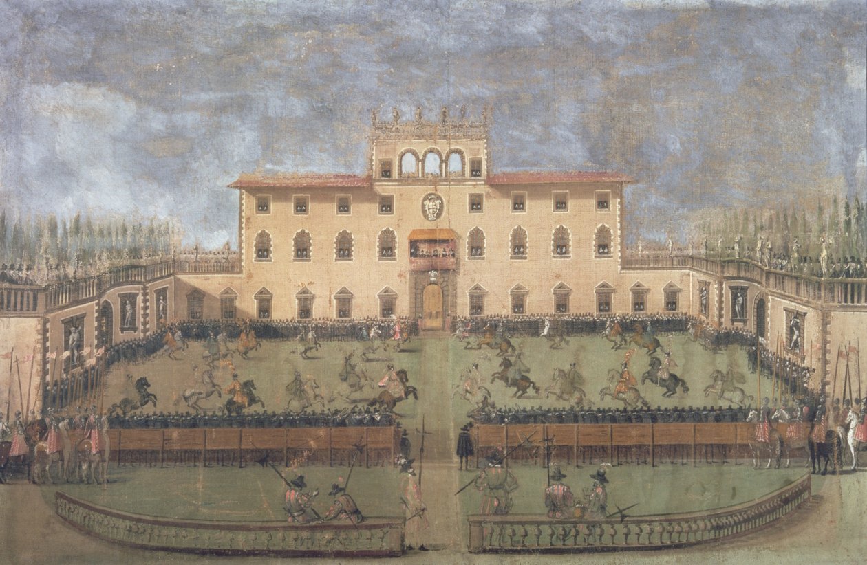 Klání v císařské vile Poggio a Caiano od Italian School