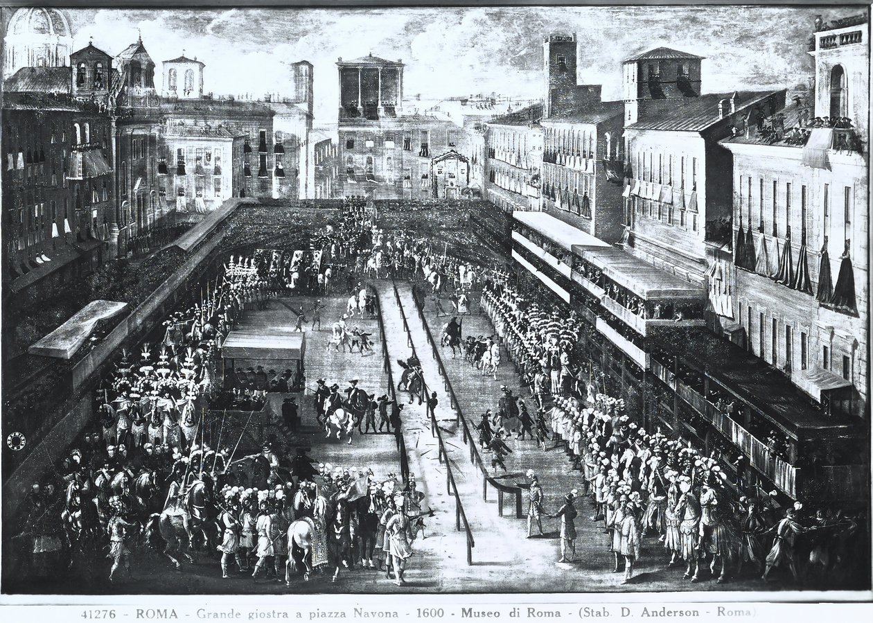 Velký turnaj na náměstí Piazza Navona, kolem roku 1610 od Italian School