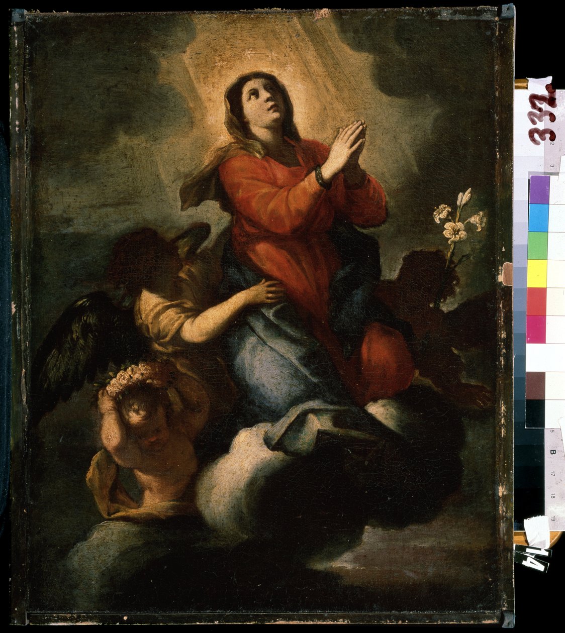 "Nanebevzetí Panny Marie" (Nanebevzetí Panny Marie) Italská škola malířství 17. století Muzeum umění Michaila Krošitského, Sevastopol (Sevastopol) Ukrajina od Italian School