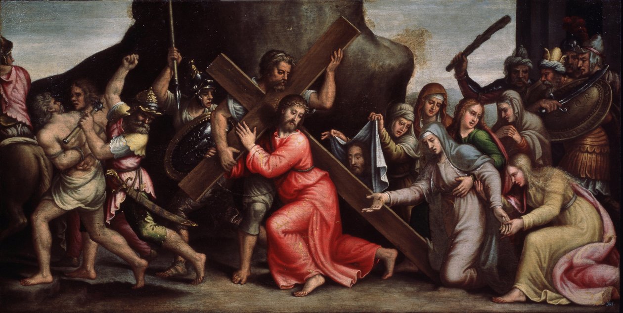 ""Kristus nese svůj kříž"" (Kristus nese kříž) Obraz italské školy. 1550-1600 manýrismus. Regionální galerie umění Deineka, Kursk Rusko od Italian School