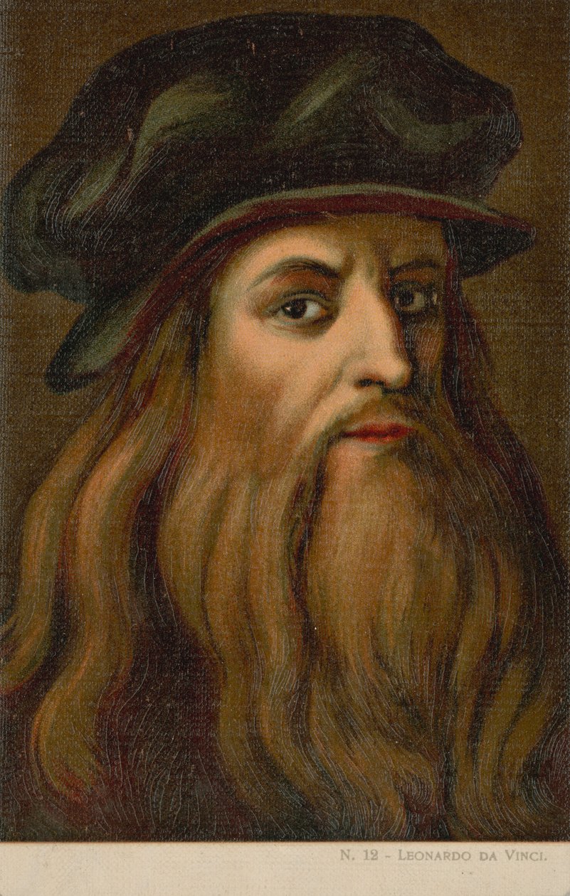 Leonardo da Vinci, italský umělec a vědec (chromolit) od Italian School