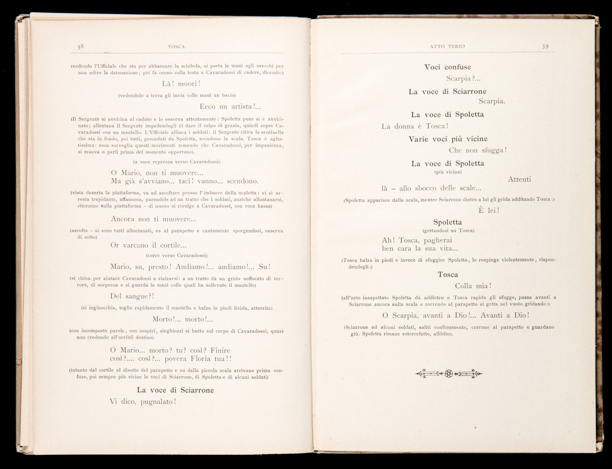 Libreto Tosca Giacomo Puccini, Edition Ricordi, Itálie od Italian School