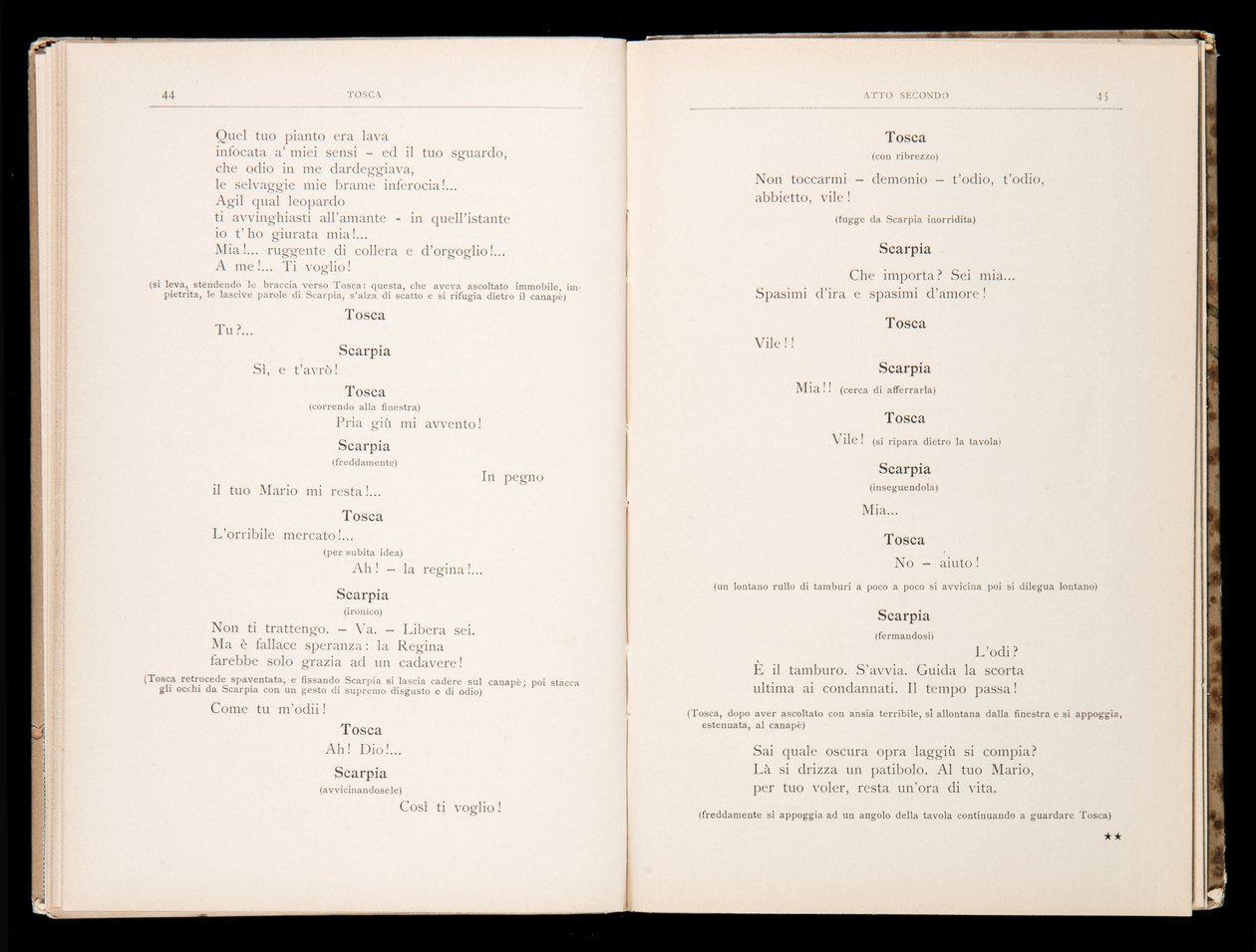 Libreto Tosca Giacomo Puccini, Edition Ricordi, Itálie od Italian School