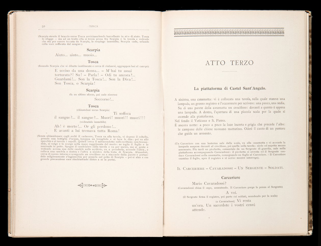 Libreto Tosca Giacomo Puccini, Edition Ricordi, Itálie od Italian School