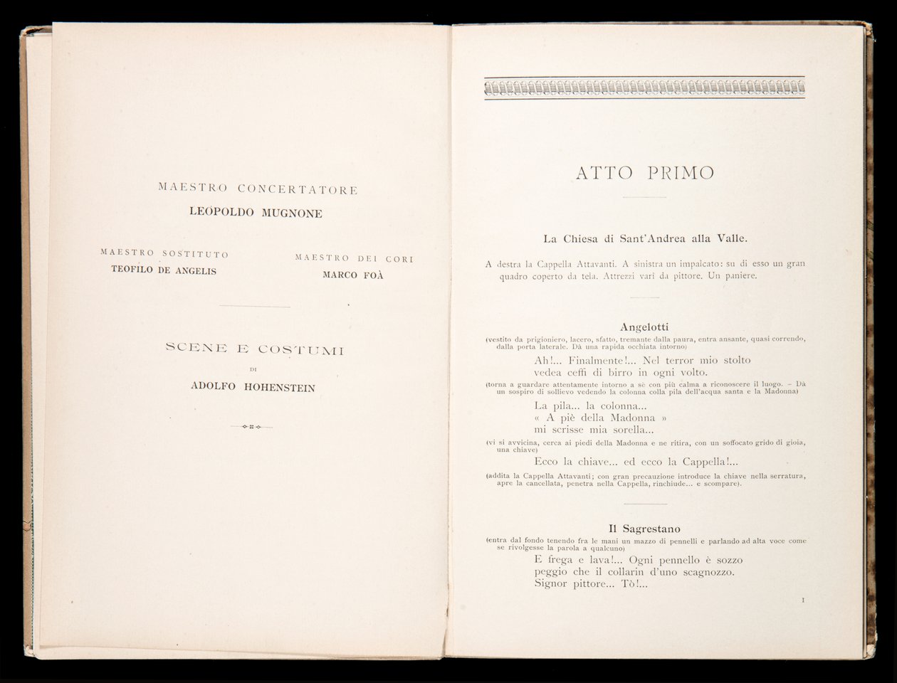 Libreto Tosca Giacomo Puccini, Edition Ricordi, Itálie od Italian School