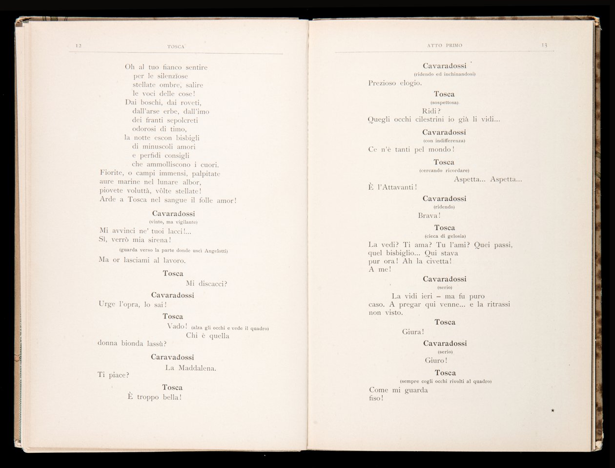 Libreto Tosca Giacomo Puccini, Edition Ricordi, Itálie od Italian School