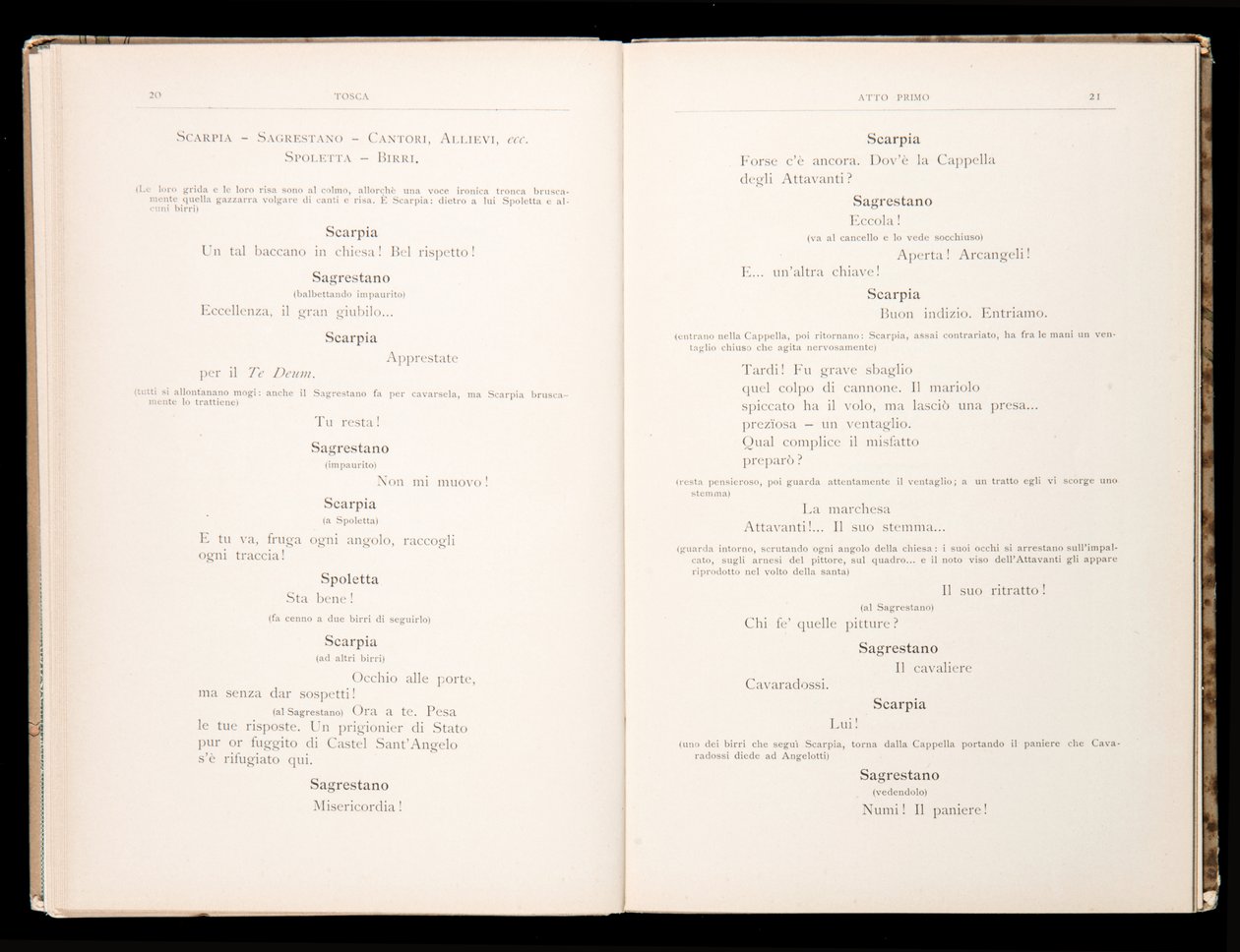 Libreto Tosca Giacomo Puccini, Edition Ricordi, Itálie od Italian School