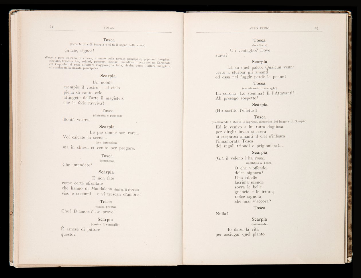 Libreto Tosca Giacomo Puccini, Edition Ricordi, Itálie od Italian School