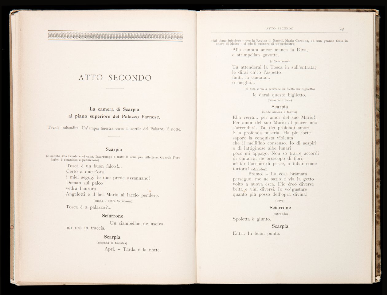 Libreto Tosca Giacomo Puccini, Edition Ricordi, Itálie od Italian School