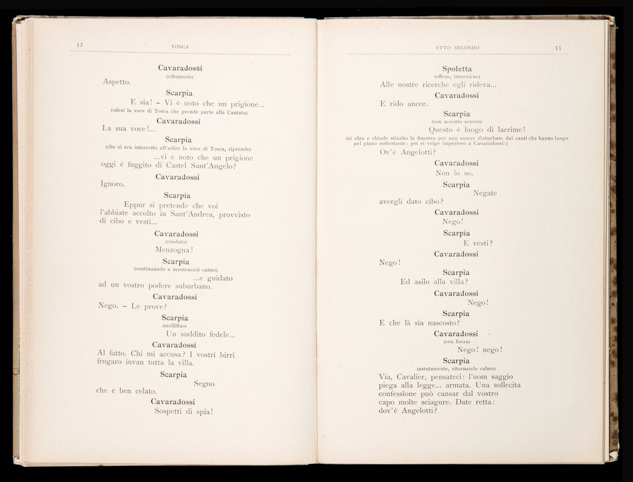 Libreto Tosca Giacomo Puccini, Edition Ricordi, Itálie od Italian School