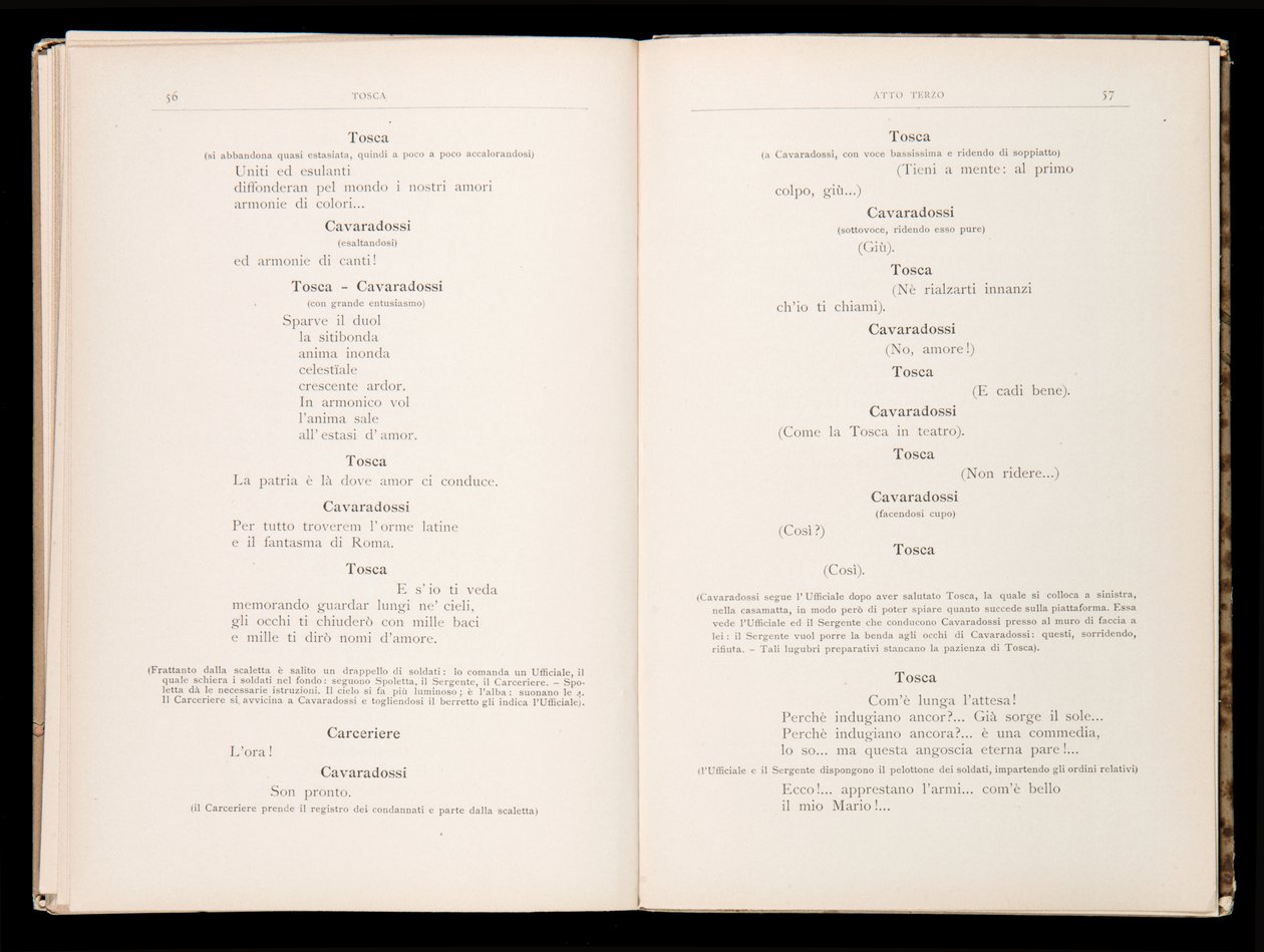 Libreto Tosca Giacomo Puccini, Edition Ricordi, Itálie od Italian School