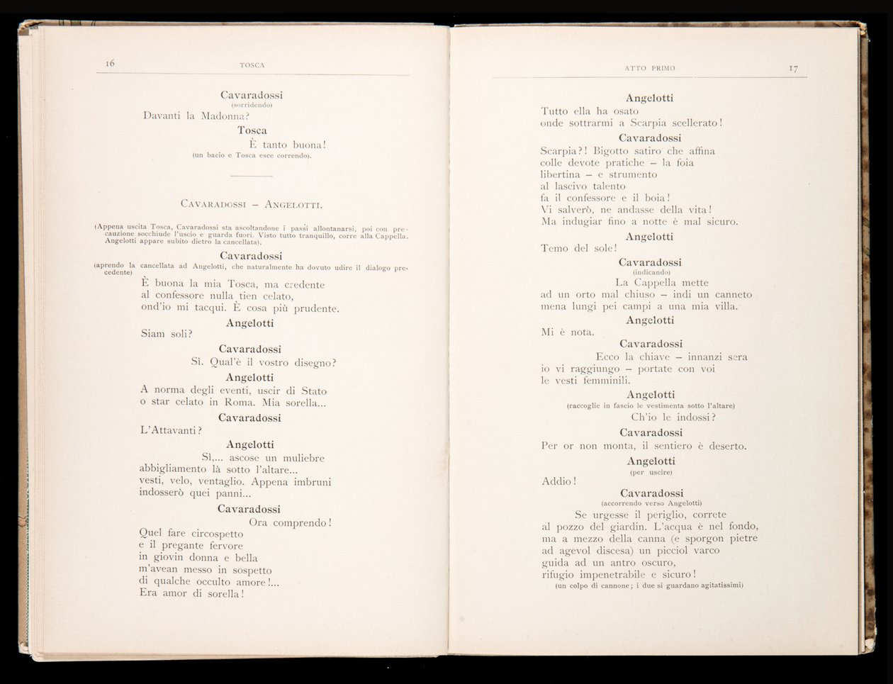 Libreto Tosca Giacomo Puccini, Edition Ricordi, Itálie od Italian School