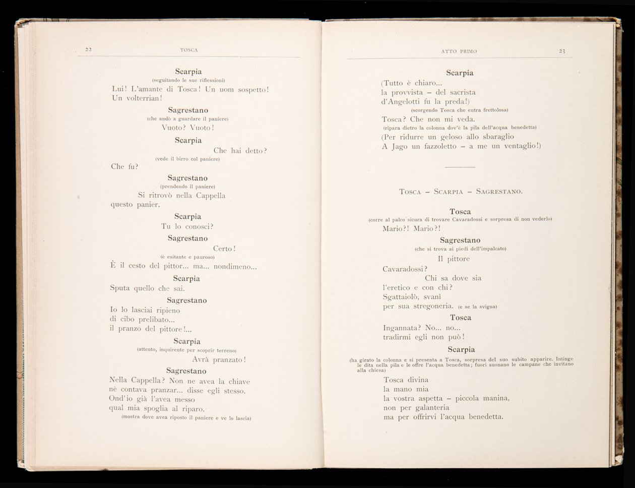Libreto Tosca Giacomo Puccini, Edition Ricordi, Itálie od Italian School