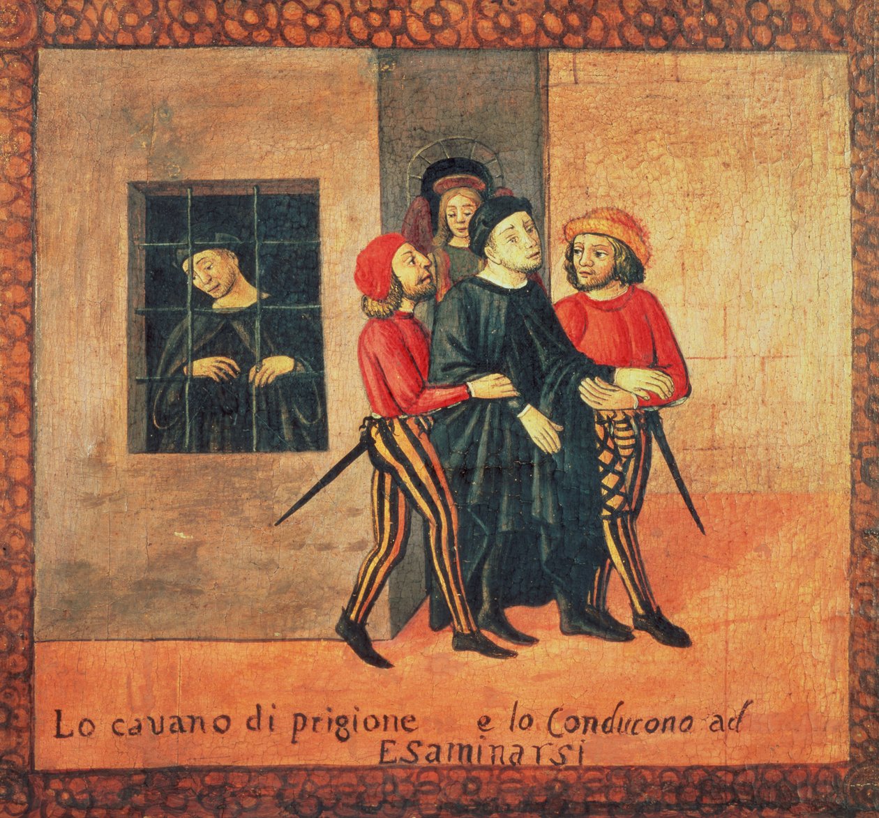 Život Antonia di Guiseppe Rinaldeschi - Vzat z vězení k soudu, Florentská škola (olej na panelu) (detail) od Italian School
