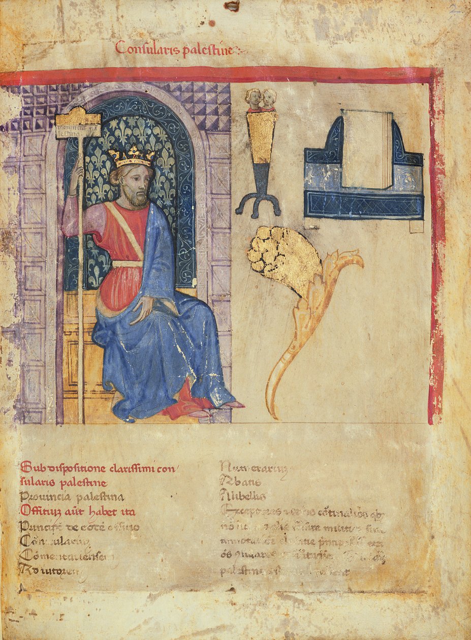 MS.86-1972. f.2r Konzulární Palestina, z Notitia Dignitatum od Italian School