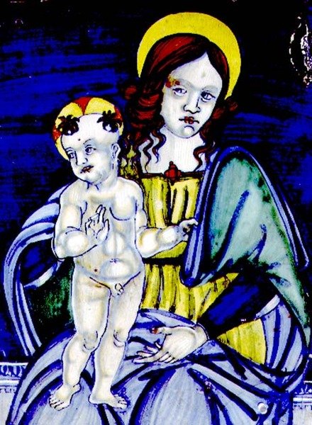 Madonna a dítě (maiolická plaketa) od Italian School