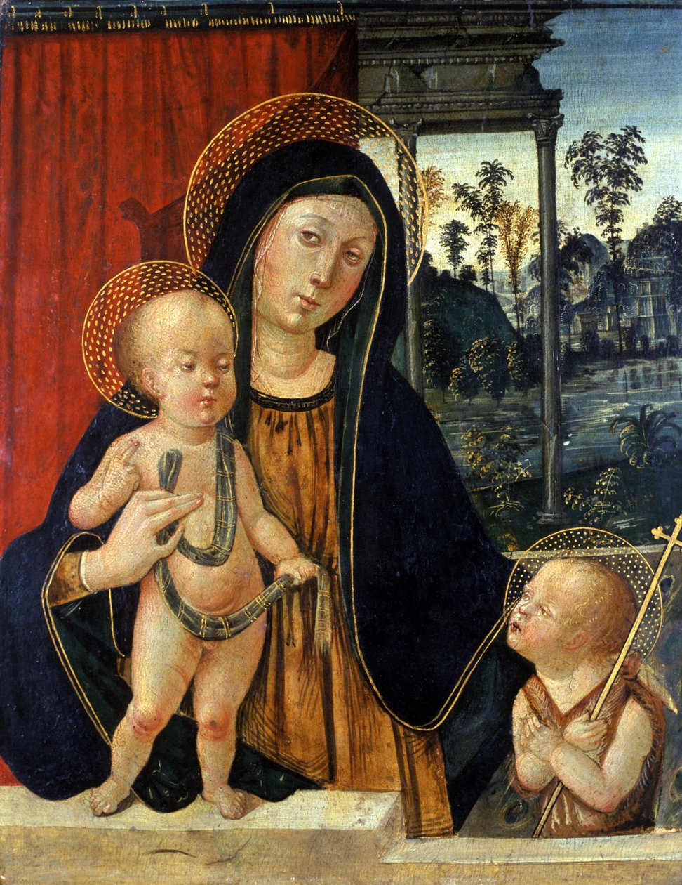 Madona s dítětem s mladým Janem Křtitelem, cca 1500 (tempera na topolovém dřevě) od Italian School