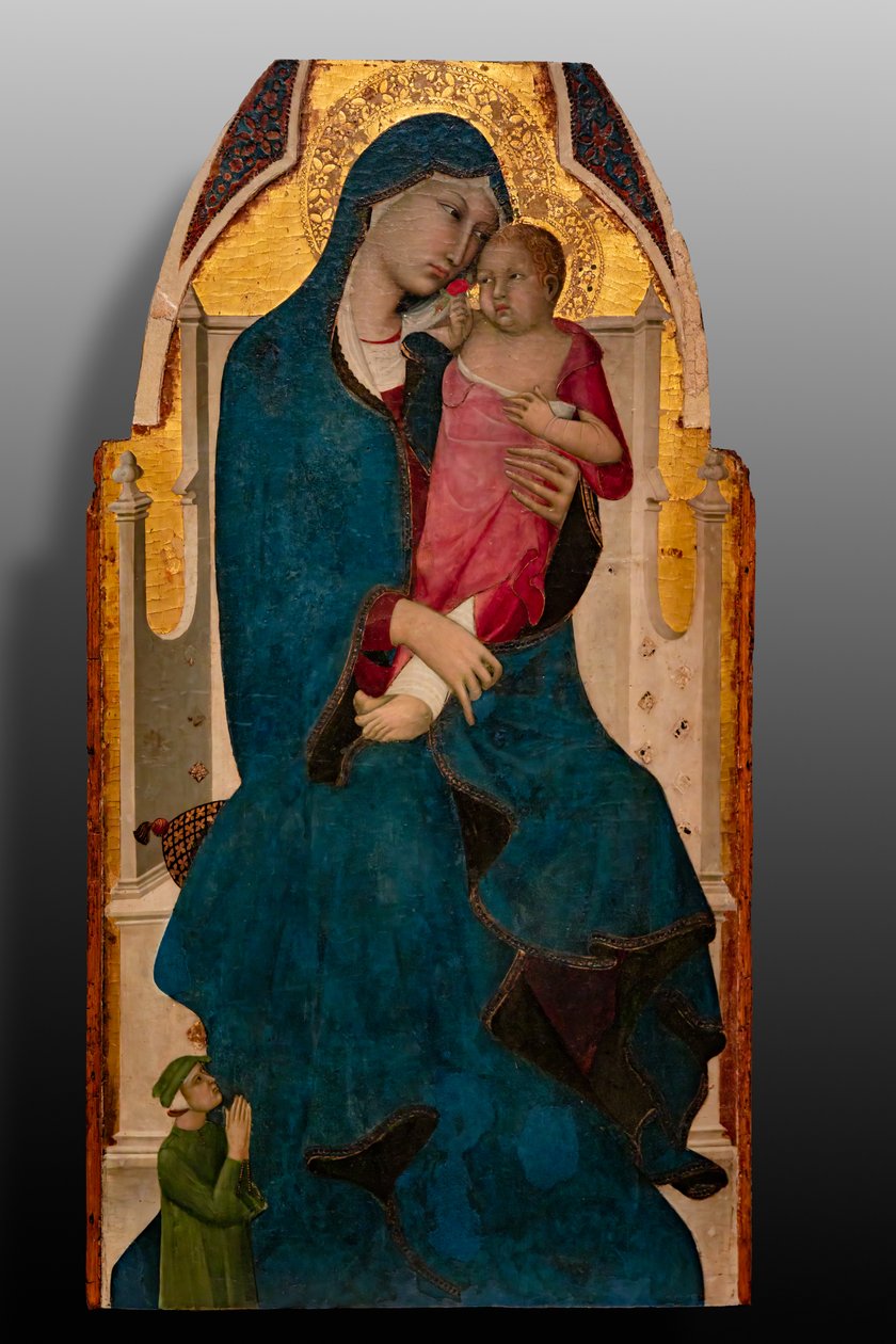 Madona s dítětem a dárcem, druhé desetiletí 14. století (tempera na desce) od Italian School