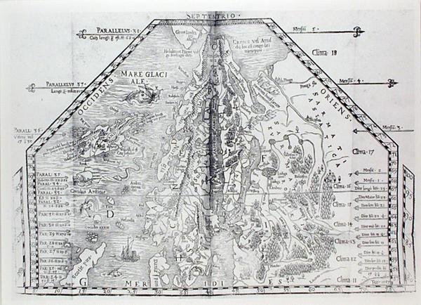Mapa Skandinávie, z atlasu Olause Magnuse od Italian School
