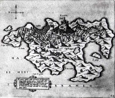 Mapa ostrova Zante, benátské pevnosti proti Turkům od Italian School