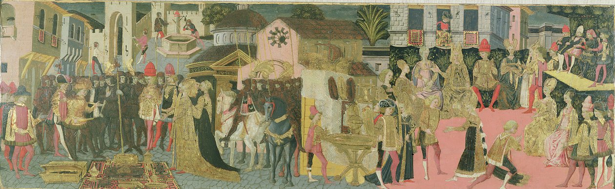 Svatební obřad malovaný na cassonovém panelu, Florentská škola, c.1430 od Italian School