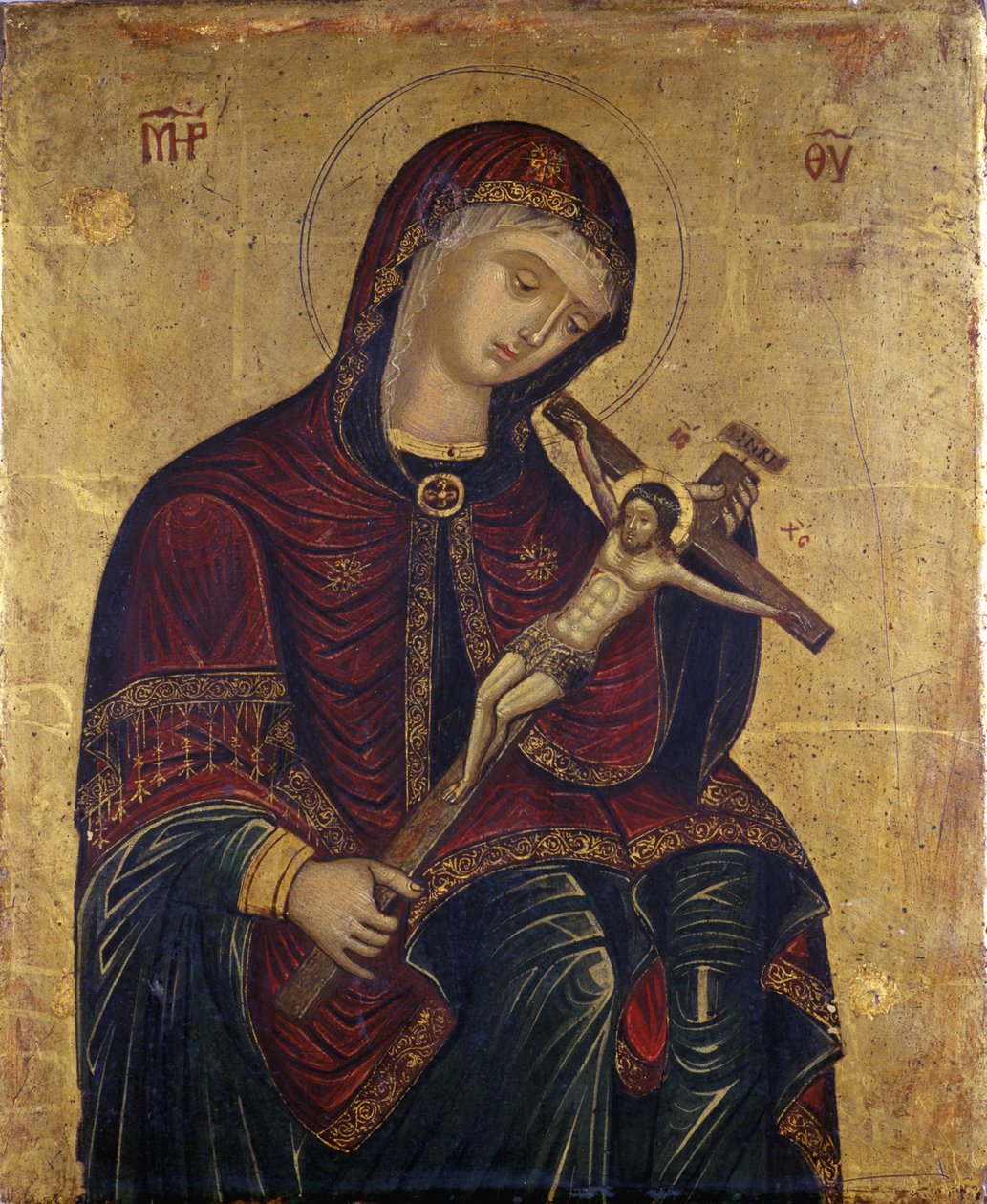 Marie s krucifixem (tempera na vrbovém dřevě) od Italian School