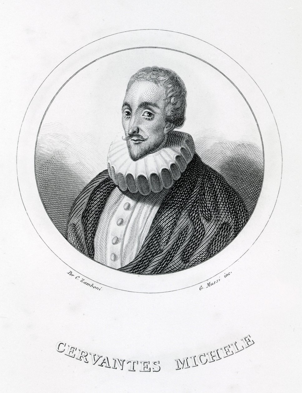Miguel de Cervantes , španělský spisovatel (1547 - 1616). od Italian School