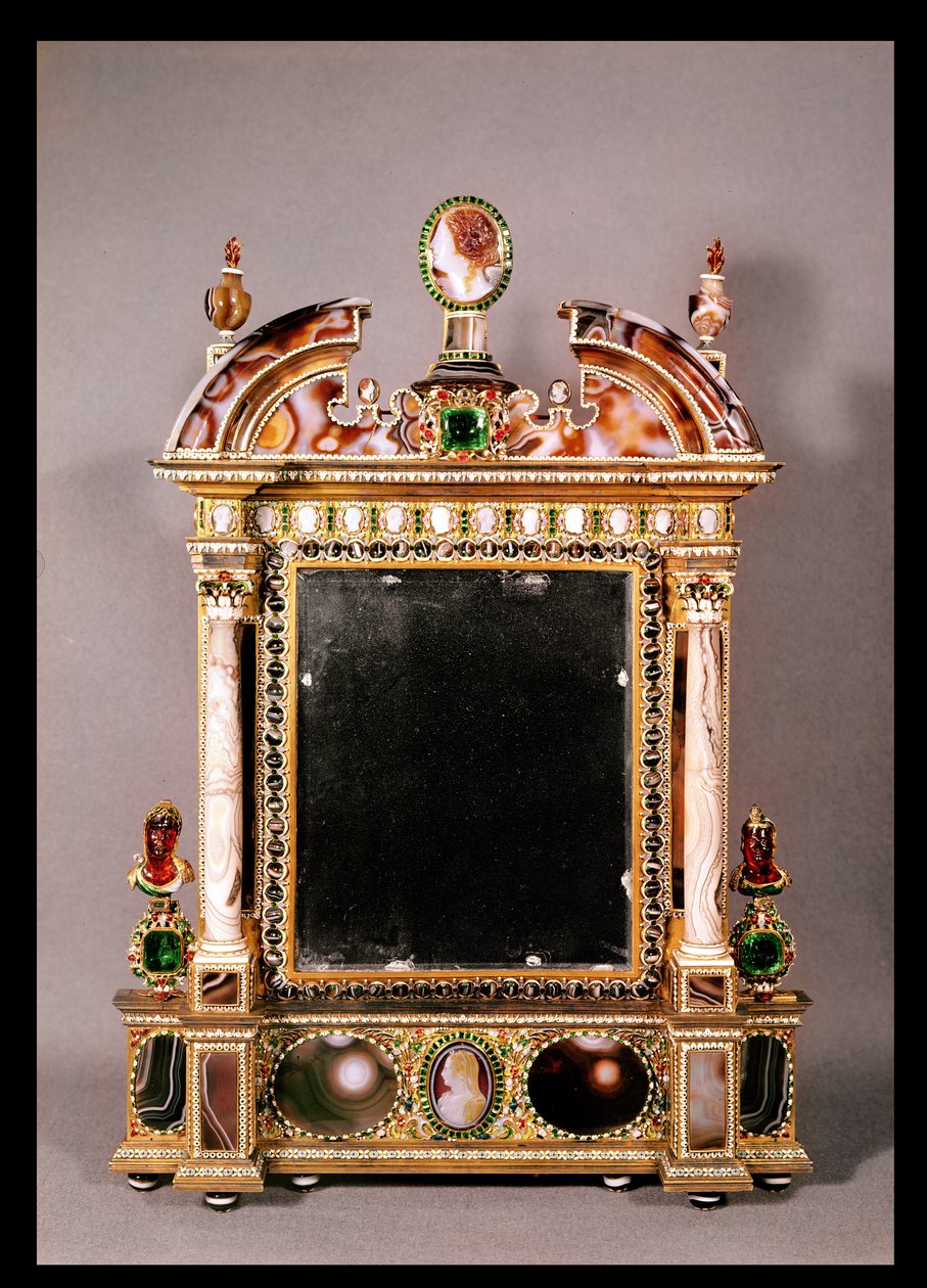 Zrcadlo Marie de Medici (1573-1642) (horský křišťál, smalt, sardonyx a achát) od Italian School