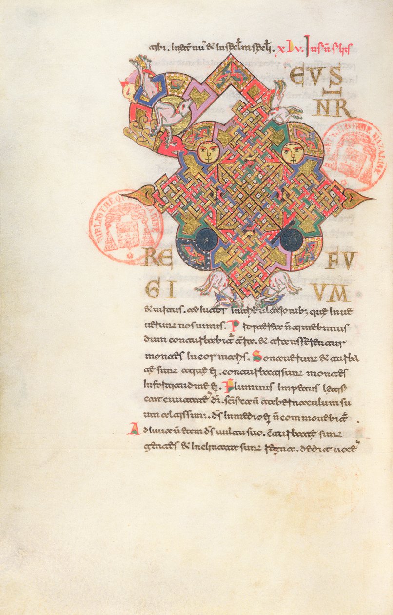 Ms 364 Písmeno D (Deus) Iniciála z Breviáře Monte Cassino od Italian School