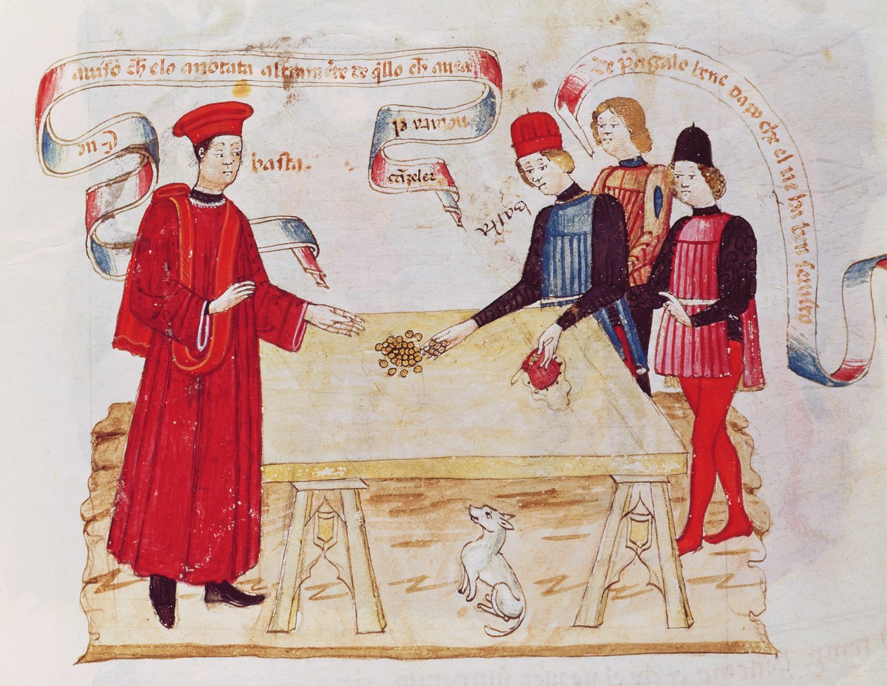 Paní H V-5 Podplácení soudce, z „Knihy privilegií“ (vellum) od Italian School