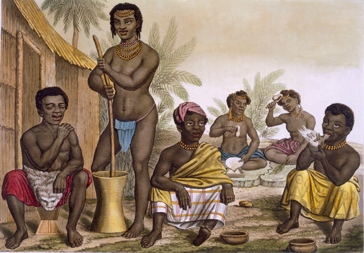 The Natives of the Muchicongo Tribe, Near Luanda, Kongo, Vol II, c1820-3 od Italian School