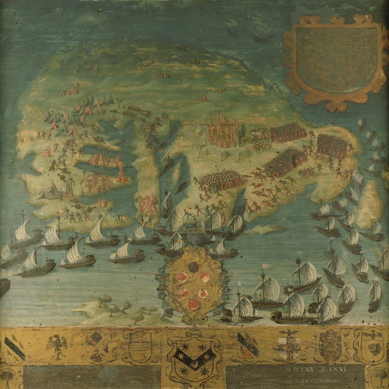 Námořní vítězství Dona Garcíi de Toledo na Maltě (Biccherna), 1565 od Italian School