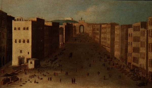 Neapolská pouliční scéna od Italian School
