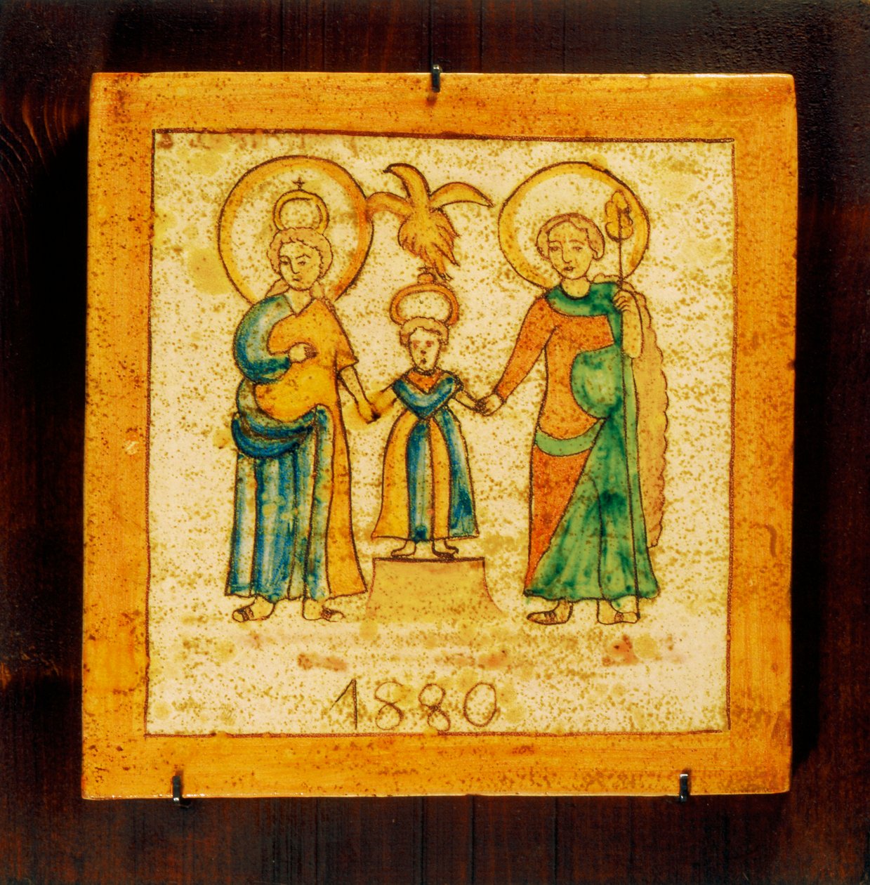 Votivní dlaždice ve stylu 19. století, keramika, výroba Alessi, Caltagirone, Sicílie, Itálie, 20. století od Italian School
