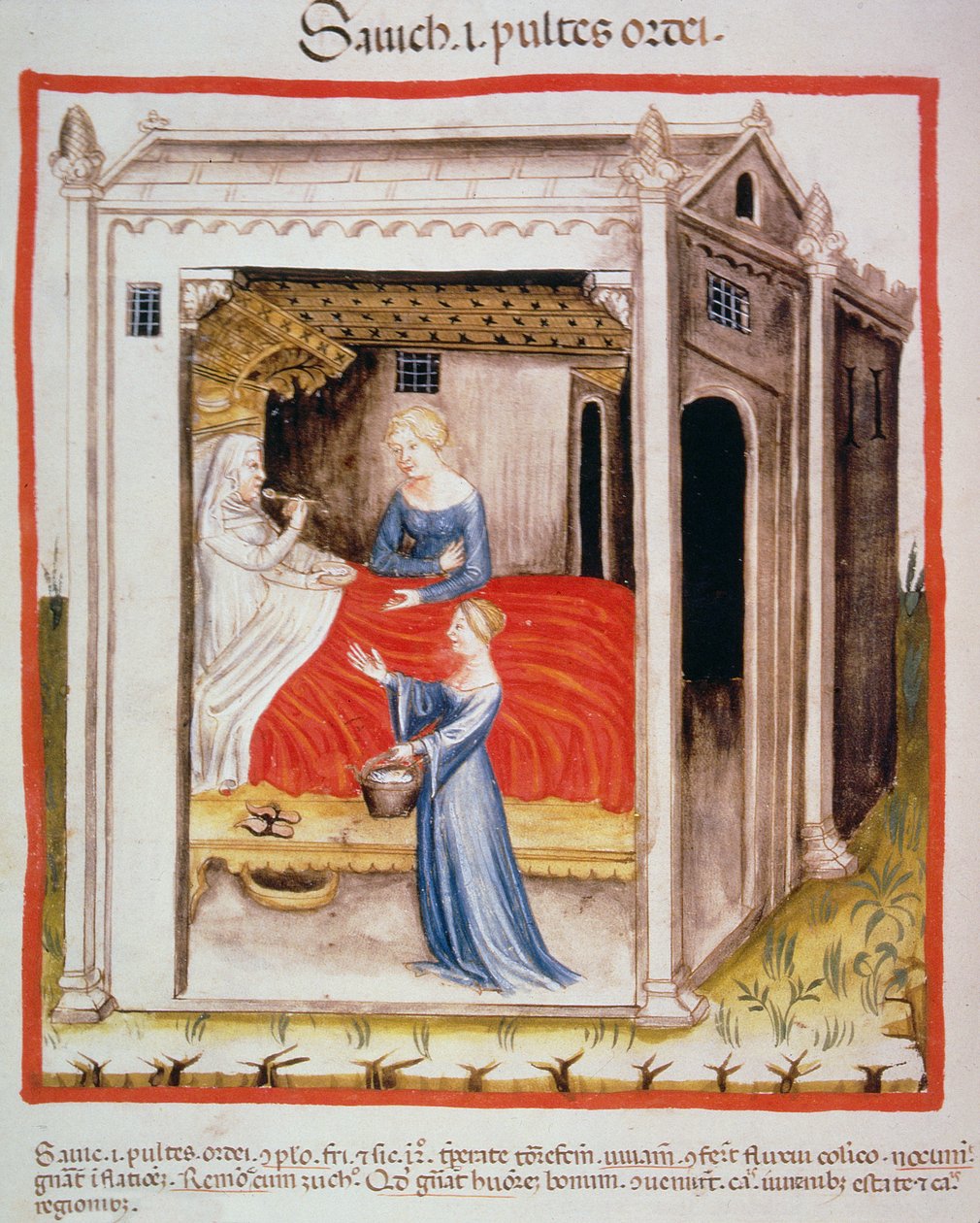 Nova 2644 fol.44v Ochutnávka ječmenné polévky, od Tacuinum Sanitatis od Italian School