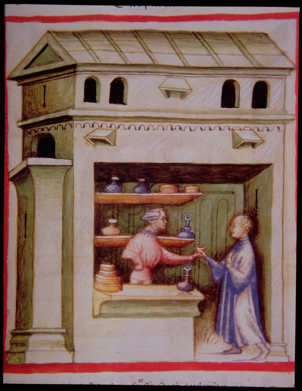 Nova 2644 fol.95r Octový sirup, od Tacuinum Sanitatis od Italian School