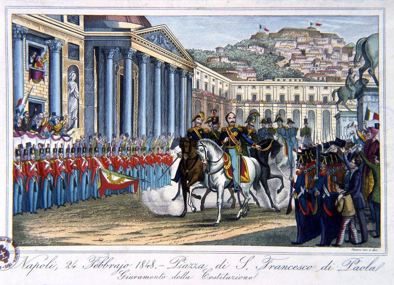 Přísaha italské ústavy, Piazza di San Francesco di Paola, Neapol, 24. února 1848 od Italian School