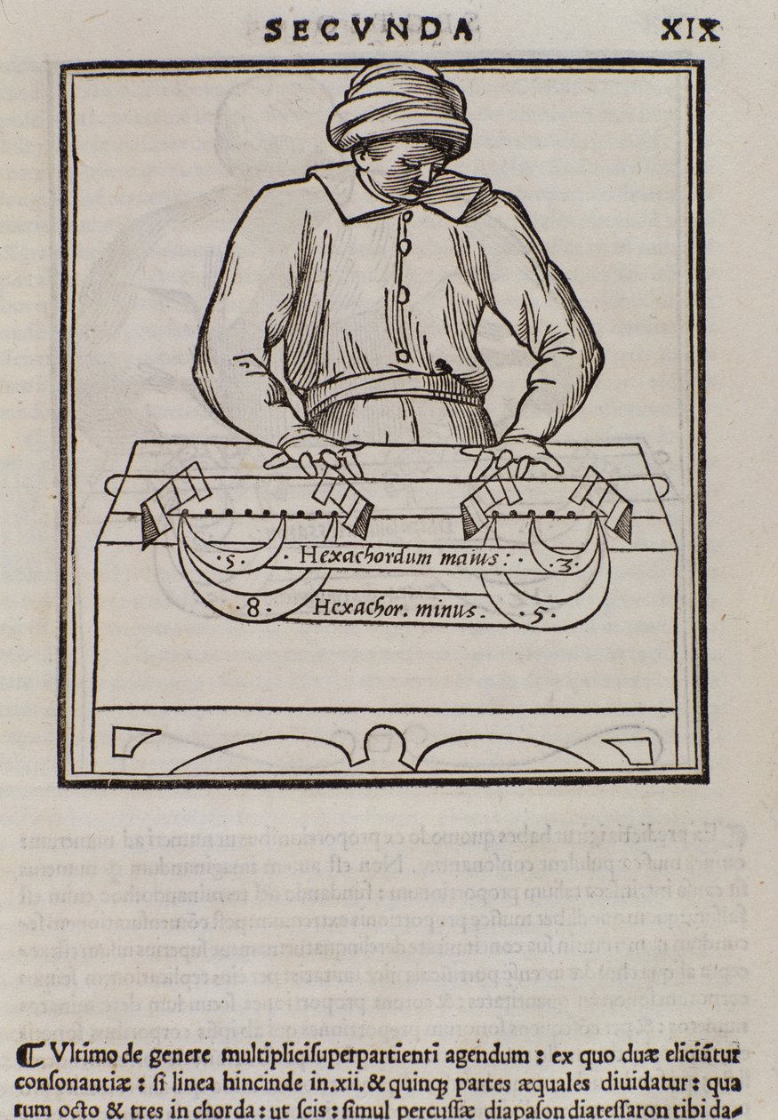 Stránka z Musica theorica od Lodovica Foglianiho (1475?-1542) (nebo Ludovica Folianiho) hudebního teoretika od Italian School